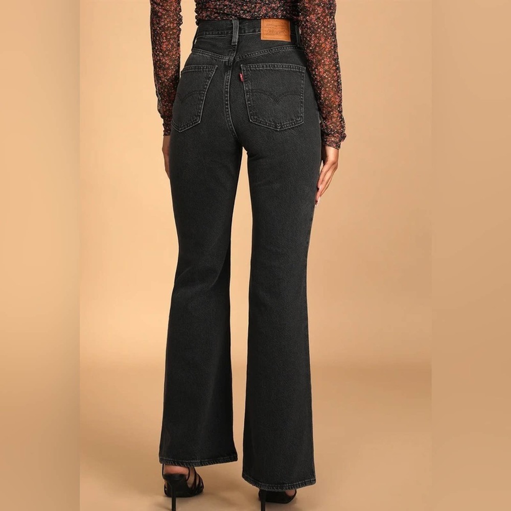 Levi's Black High-Rise Wide-Leg Jeans - Picture 3 of 15
